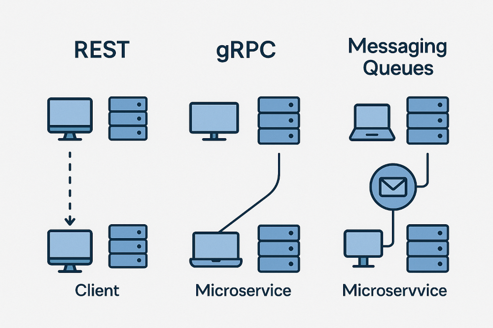 REST vs gRPC vs Messaging Between Microservices